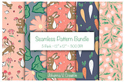 Spring Bunny Seamless Patterns, an Illustration by Johanna V. Creative (Thumbnail 1 of 7)