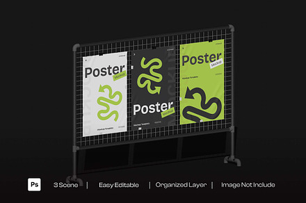 Poster on Metal Frame Mockup