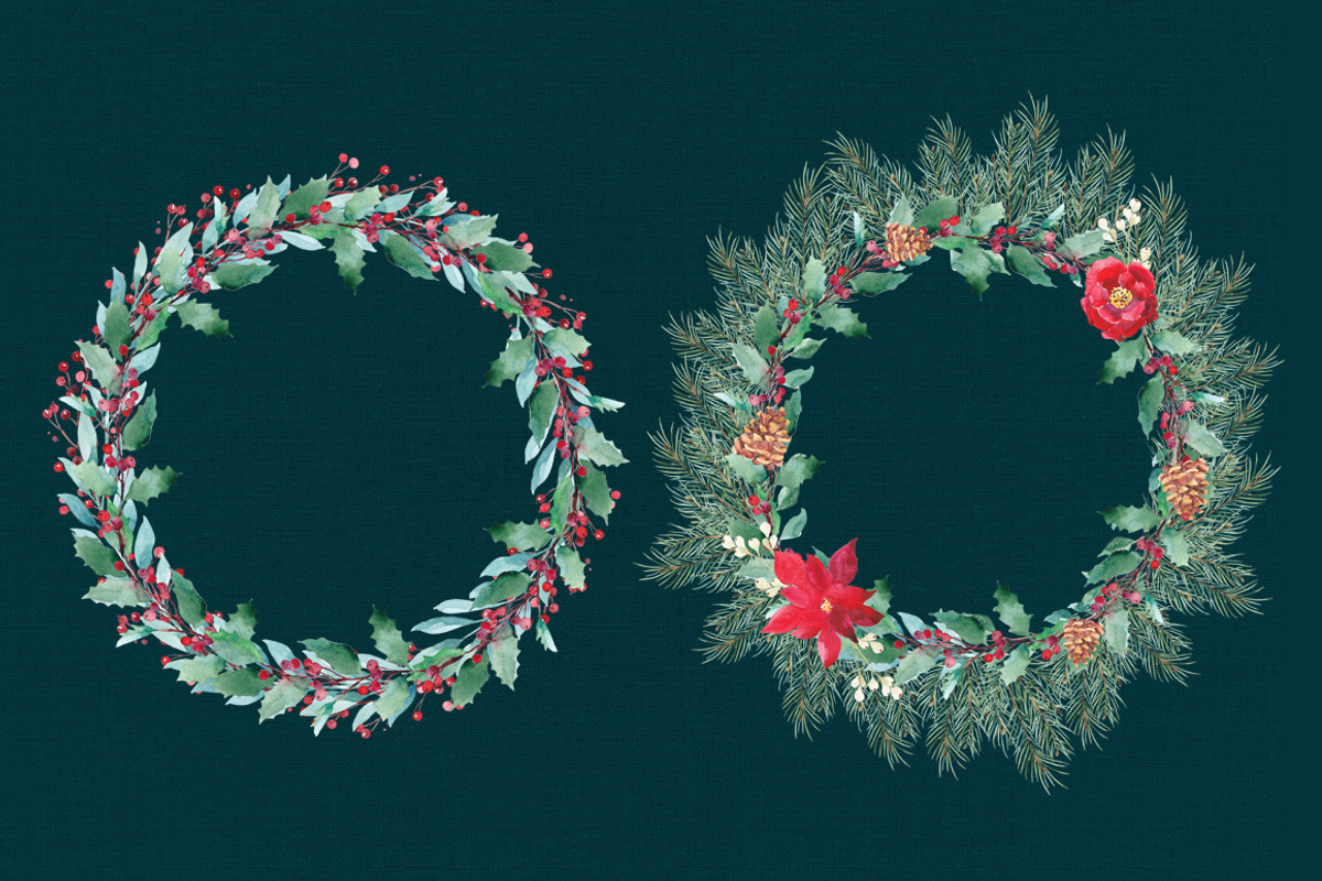 Merry Christmas watercolor set, a Poster Template by Anna's Lettering (Photo 7 of 18)