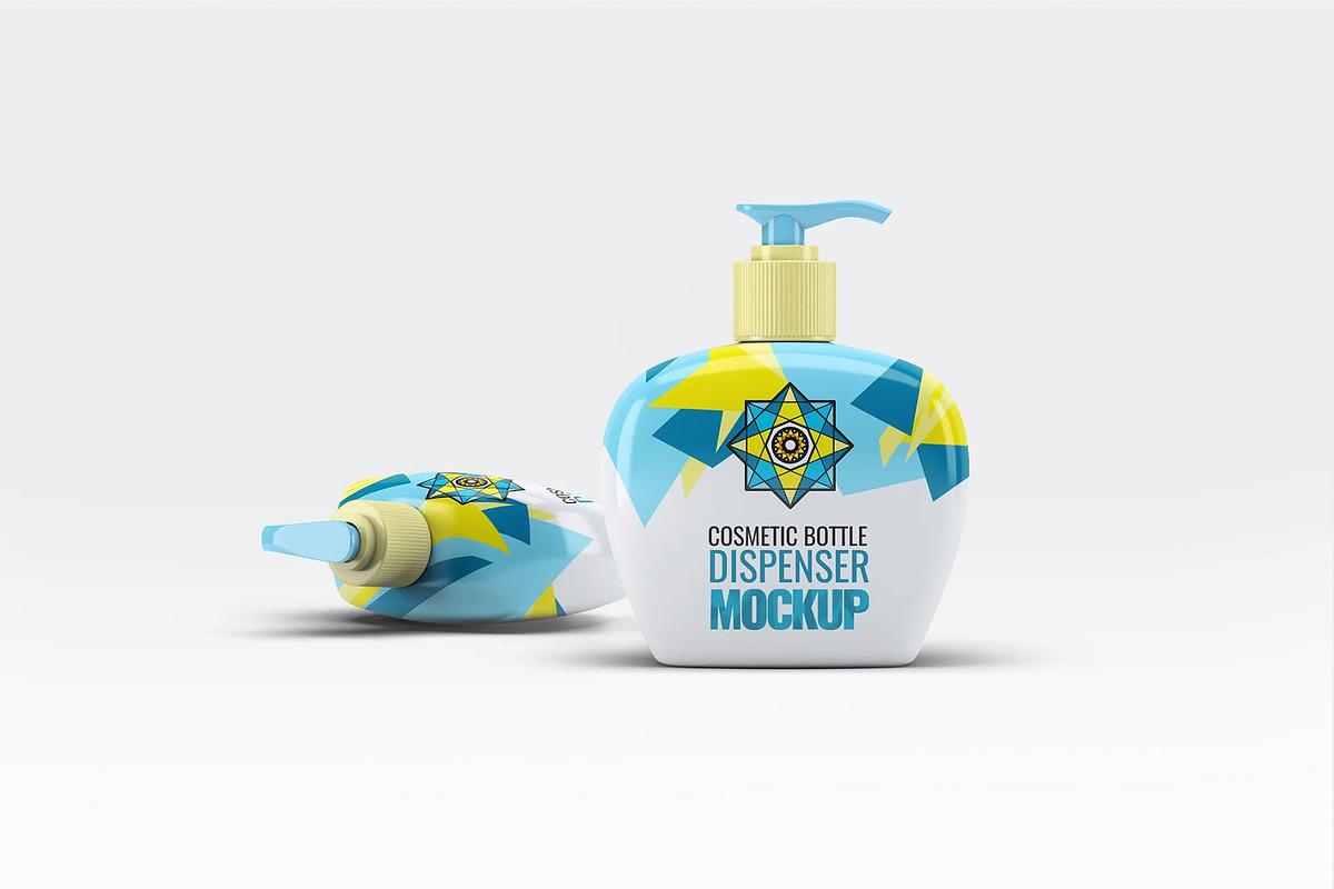 Cosmetic Bottle Dispenser Mock-Up, a Product Mockup by DesignRushMarket (Photo 1 of 5)