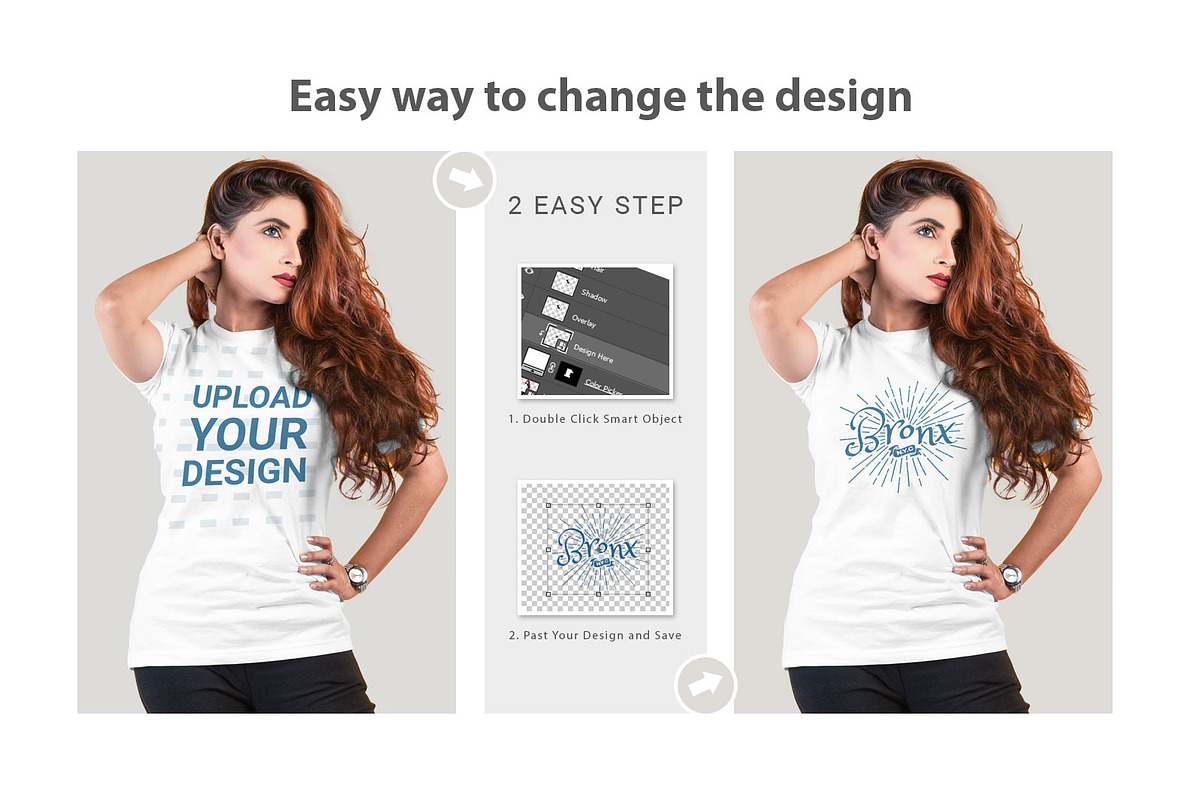 Female t-shirt Mockup-V-2-001, a Shirt Mockup by designvillage (Photo 5 of 9)