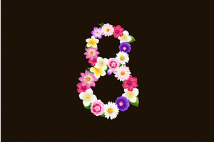 Floral number eight. 3d flower 8, an Illustration by Stock-Smart-Start