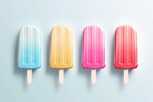 Colorful popsicles on blue backgroun, a Photo by Iftikhar Alam