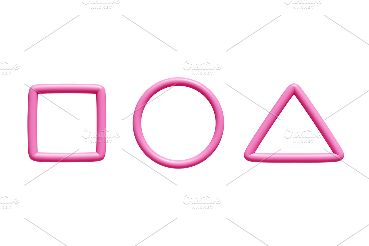 Pink gradient geometric doodle set, an Illustration by YuliiaOsadcha