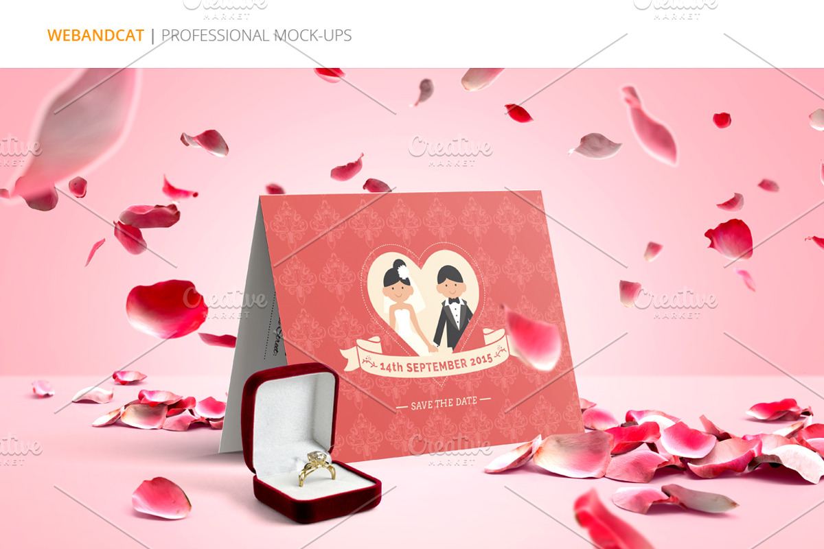 Invitation / Greeting Card Mock-Up, a Print Template by WebAndCat (Photo 3 of 10)