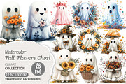 Halloween Fall Flowers Ghost Clipart, an Illustration by Dream Creation (Thumbnail 1 of 6)