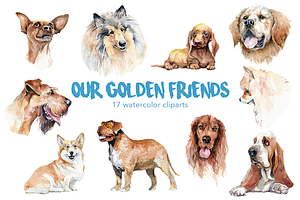 Watercolor dog breeds pack