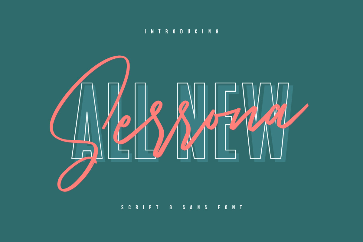 Serrona Script Font Duo, a Script Font by Maulana Creative (Photo 1 of 5)