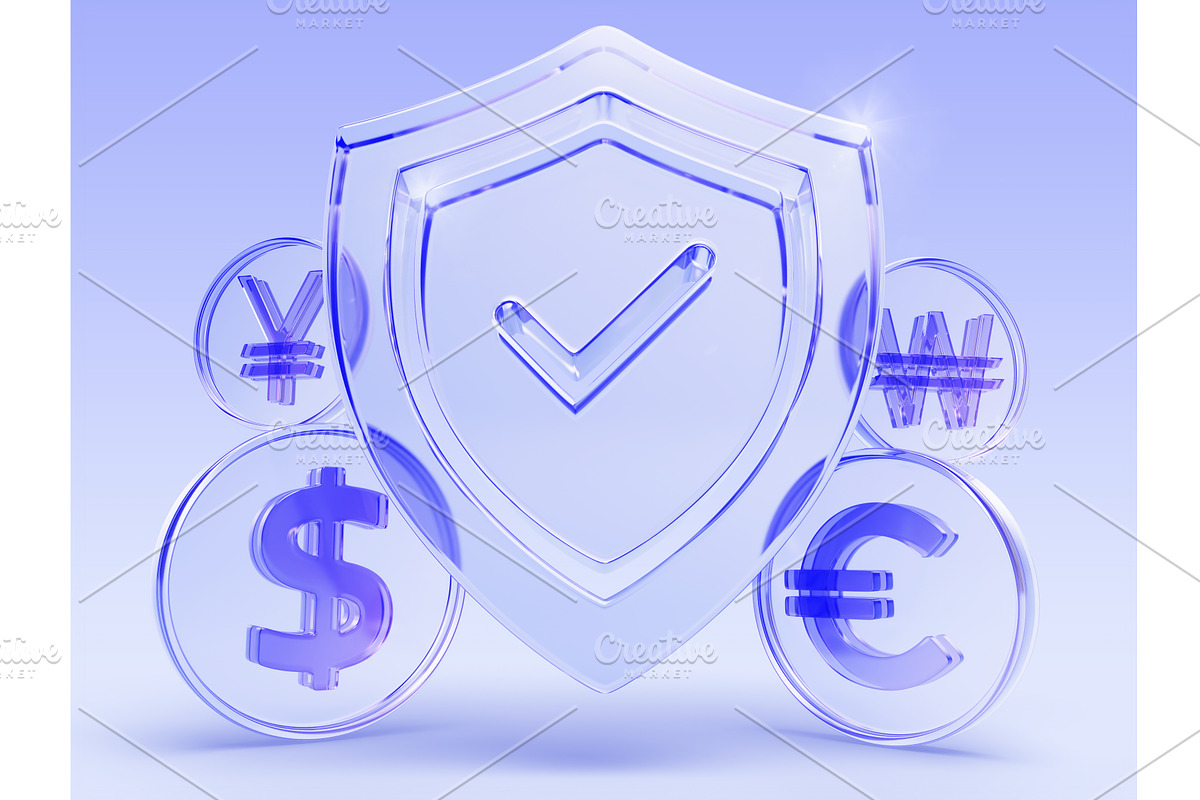 3d money protection concept, online, a Finance Illustration by Marozhkastudio