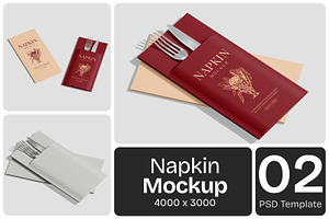 Napkin Mockup, a Household Mockup by Permadi Creative