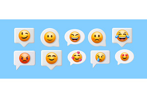 Group of 3d vector chat bubbles with, a Technology Illustration by Abscent