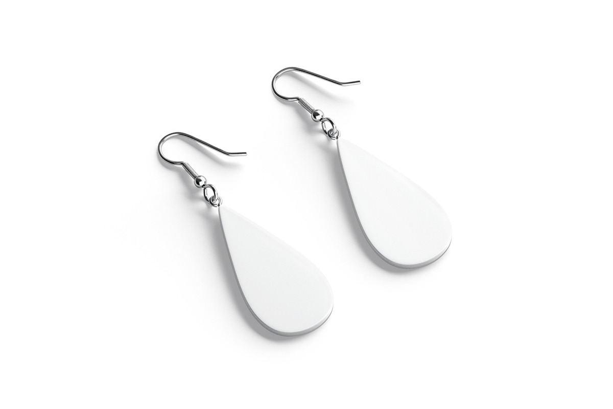 White Drop Earring Jewelry 3D Model, an Object 3D Model by rebrandy (Photo 2 of 9)