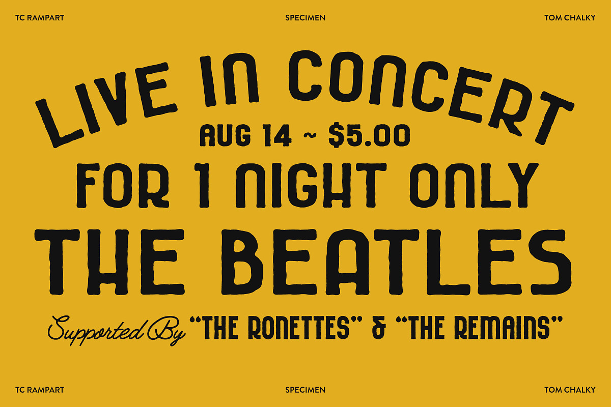 RAMPART - Vintage Sans Serif Font, a Sans Serif Font by Tom Chalky (Photo 3 of 11)