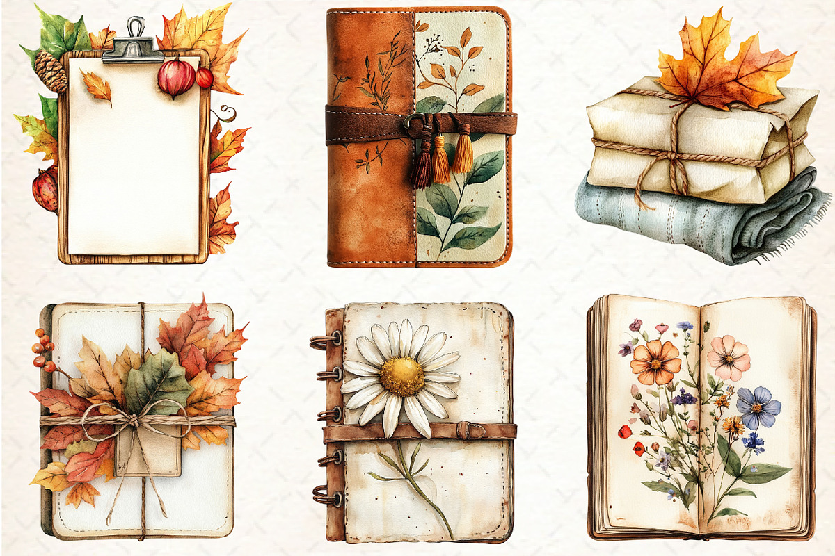 Autumn Book Clipart, an Illustration by Libby Wishes (Photo 4 of 6)