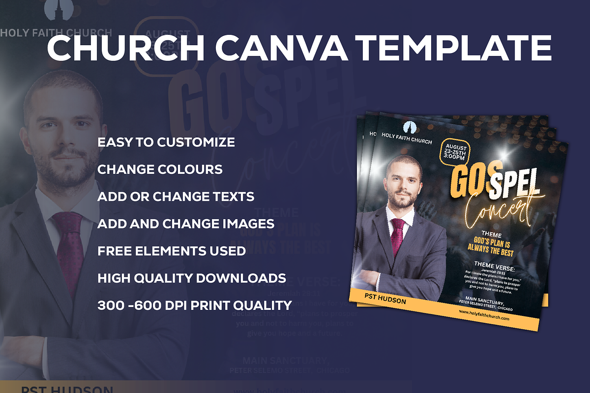 Church Flyer Canva Template, a Social Media Template by Sipi_Graphics (Photo 2 of 3)