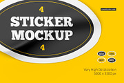 Oval Stickers Mockup Set, an Advertising Mockup by Country4k (Thumbnail 3 of 4)