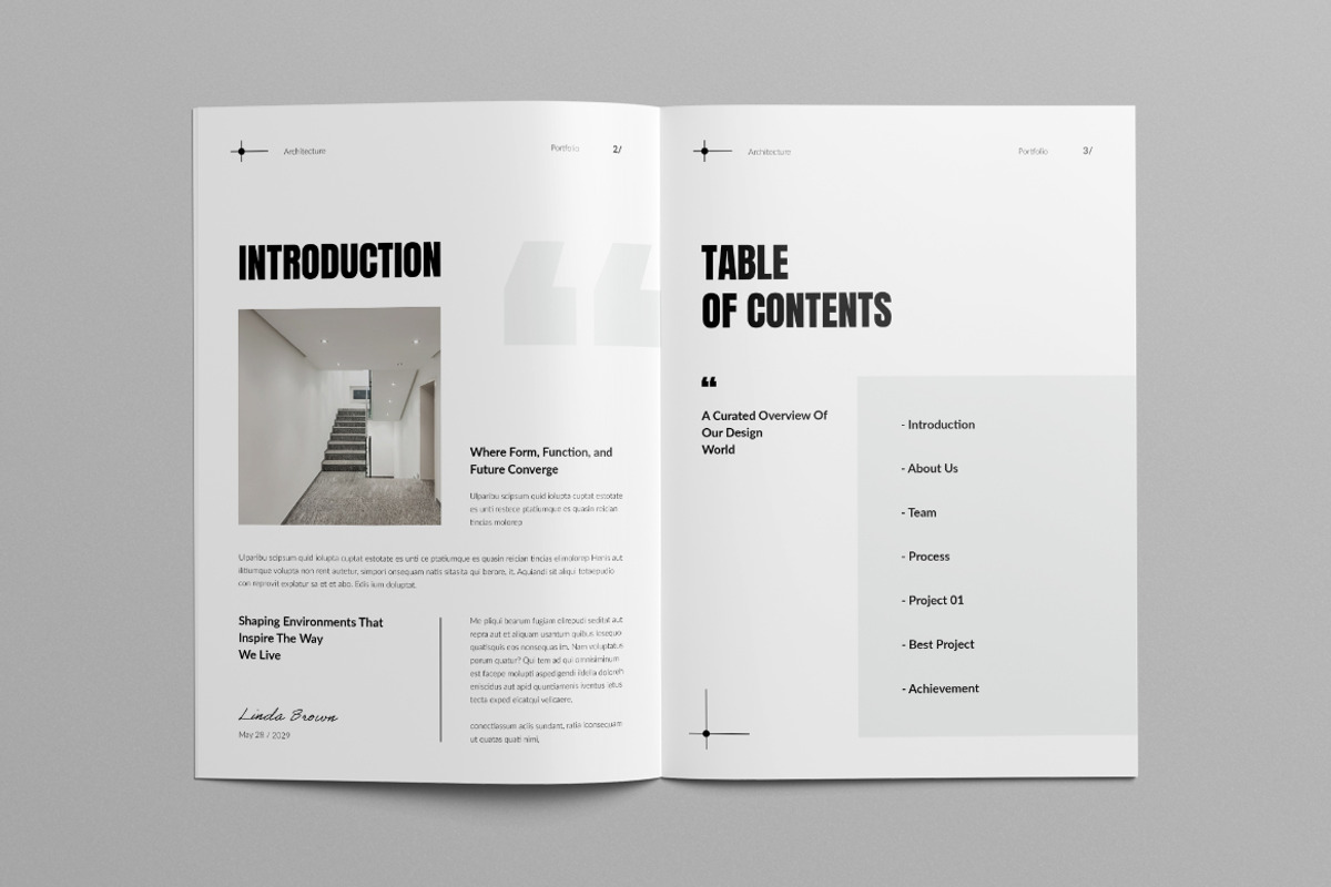 Architecture Portfolio Canva Layout, a Brochure Template by Pixelpick (Photo 2 of 9)