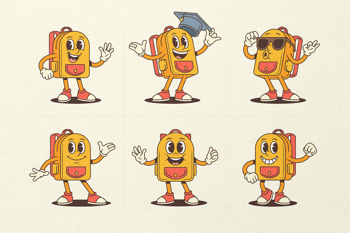 Backpack Cartoon Mascot Character, an Education Illustration by Vasya Kobelev (Photo 2 of 8)
