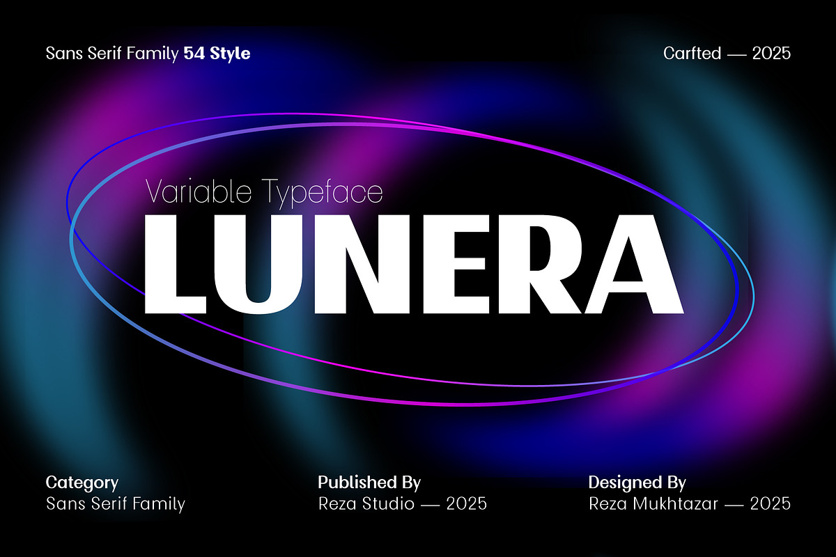 Lunera, a Sans Serif Font by Reza Studio (Photo 1 of 12)