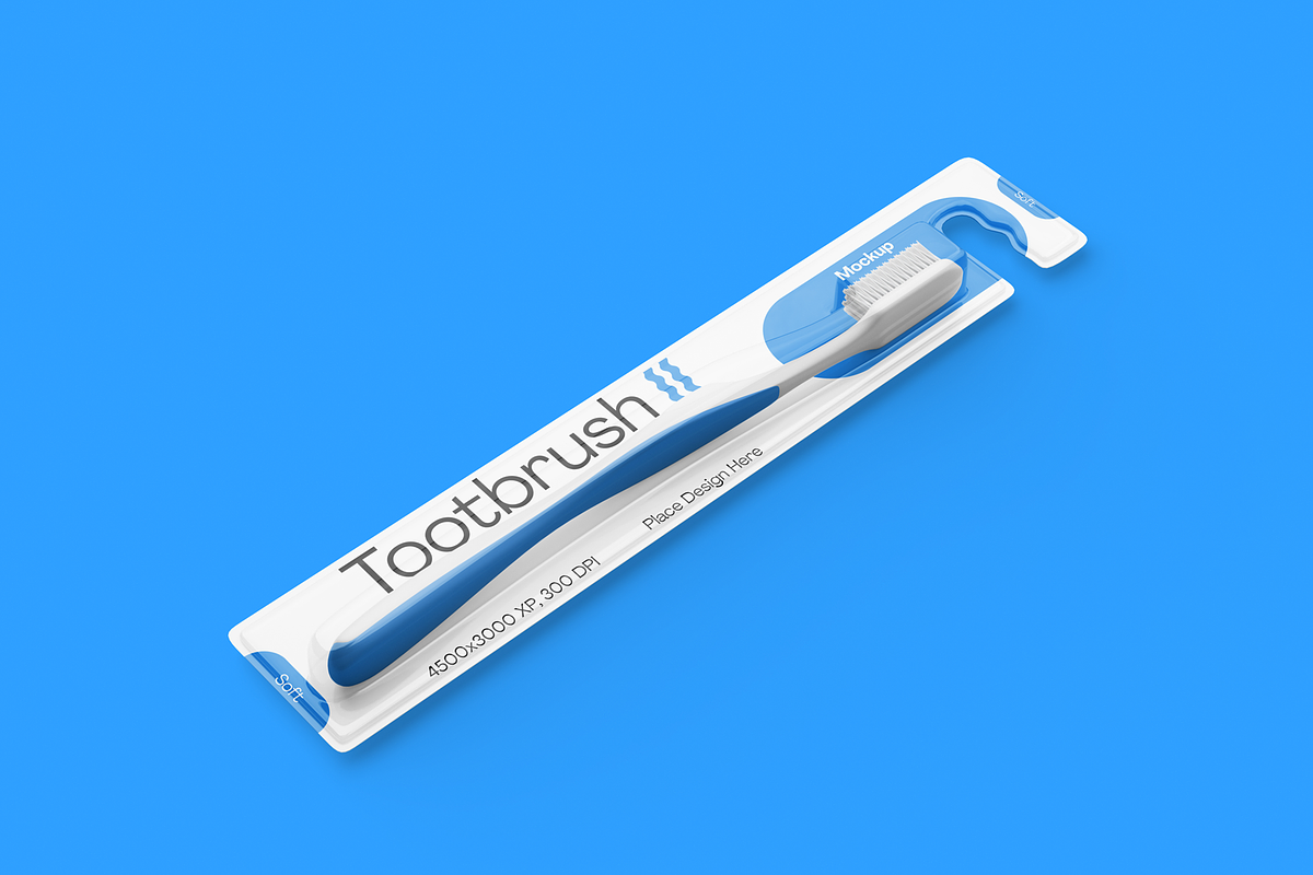 Toothbrush Packaging Mockup, a Packaging Mockup by DSNA Mockup