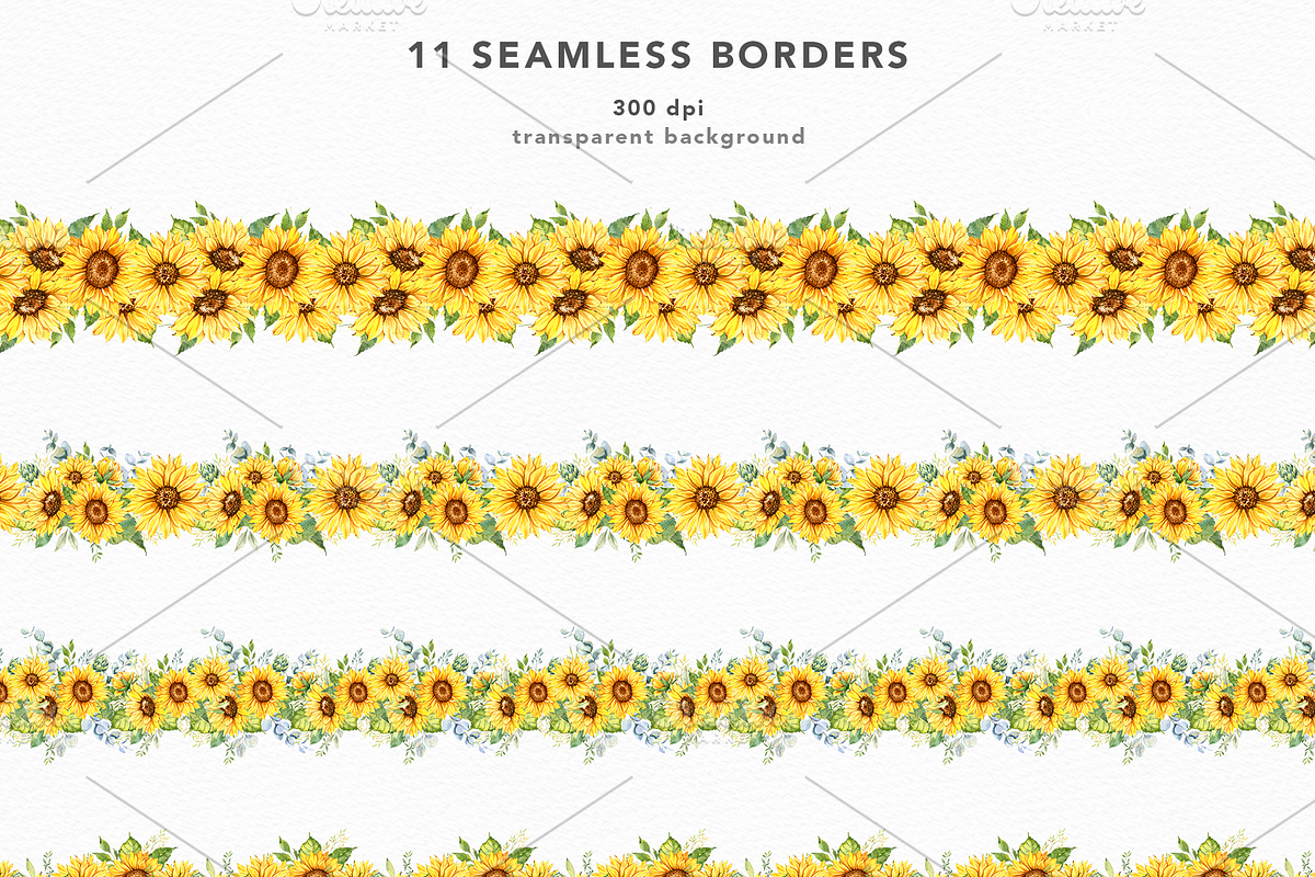Sunflower Watercolor Hand Drawn, a Seasonal Illustration by CaraulanStore (Photo 6 of 10)