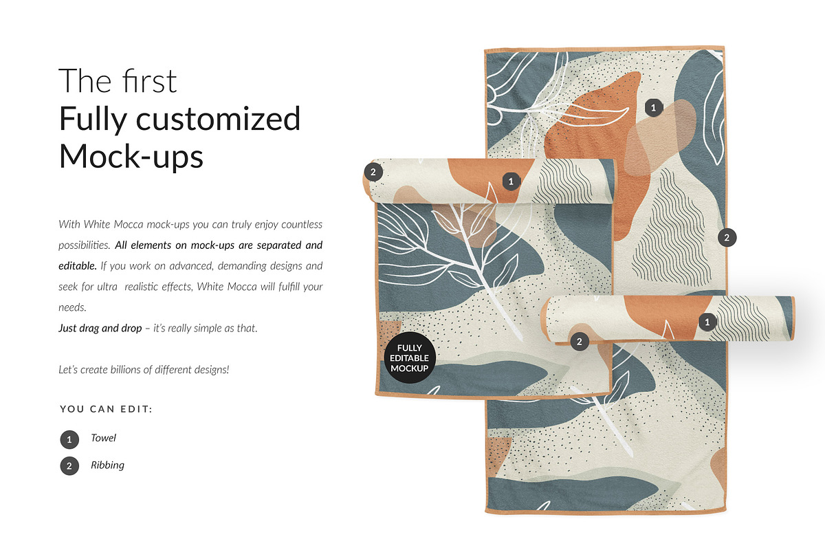 Beach Towel 3x Mock-ups, an Apparel Mockup by Mocca Mockups Store (Photo 3 of 5)