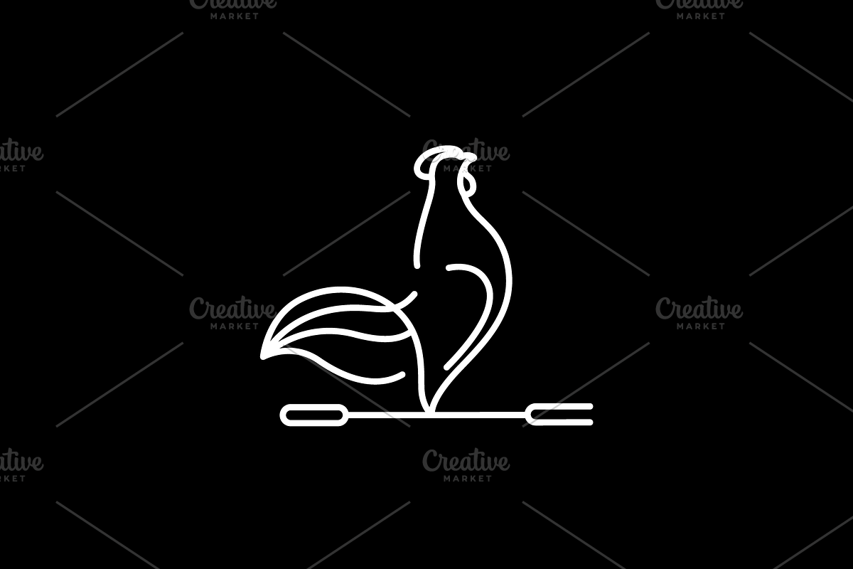 rooster crowing livestock logo, a Branding & Logo Template by devastd