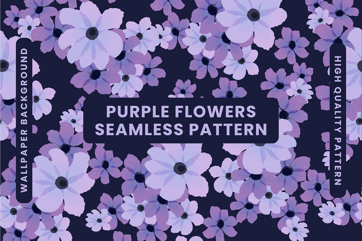 Purple Flowers Seamless Pattern, a Graphic by KA7-Designs (Photo 1 of 6)