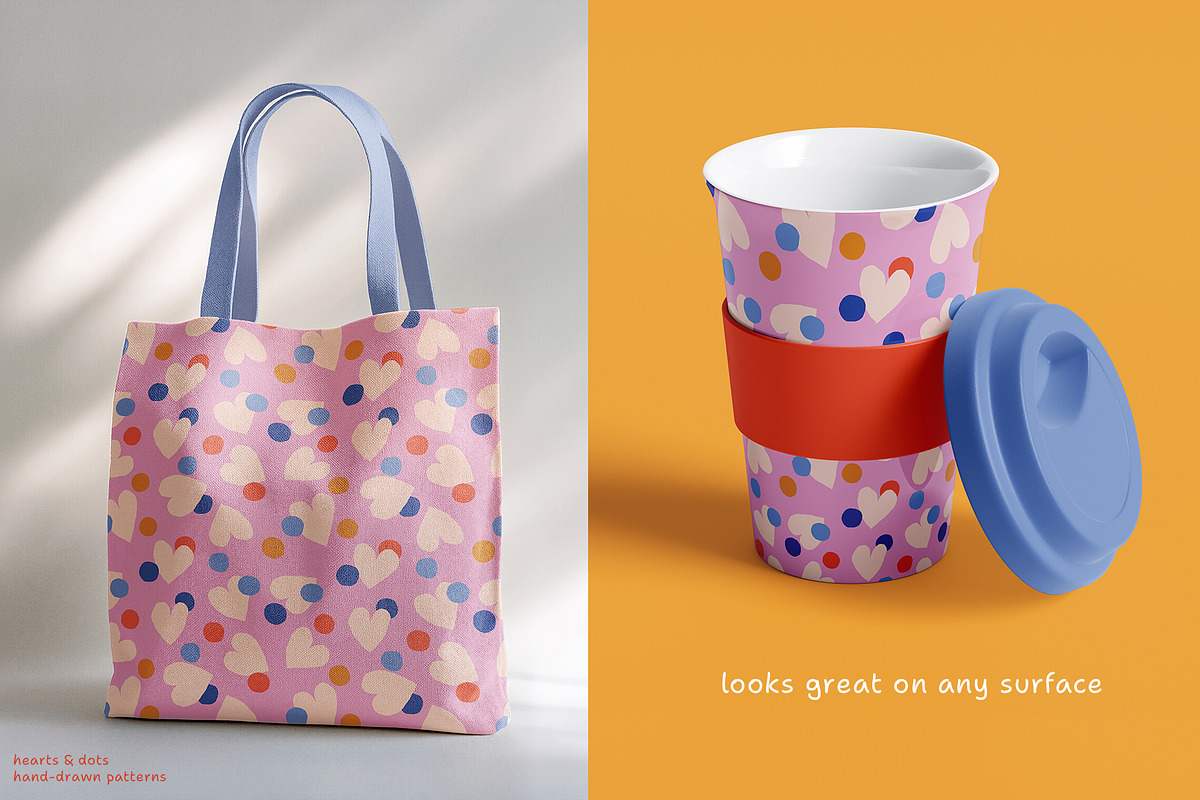 Hearts & Dots seamless patterns, a Pattern Graphic by iliveinoctober (Photo 8 of 12)