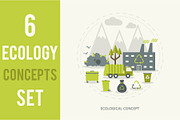 6 Ecologic Concepts Set, an Education Illustration by Olha Kostiuk (Thumbnail 1 of 6)