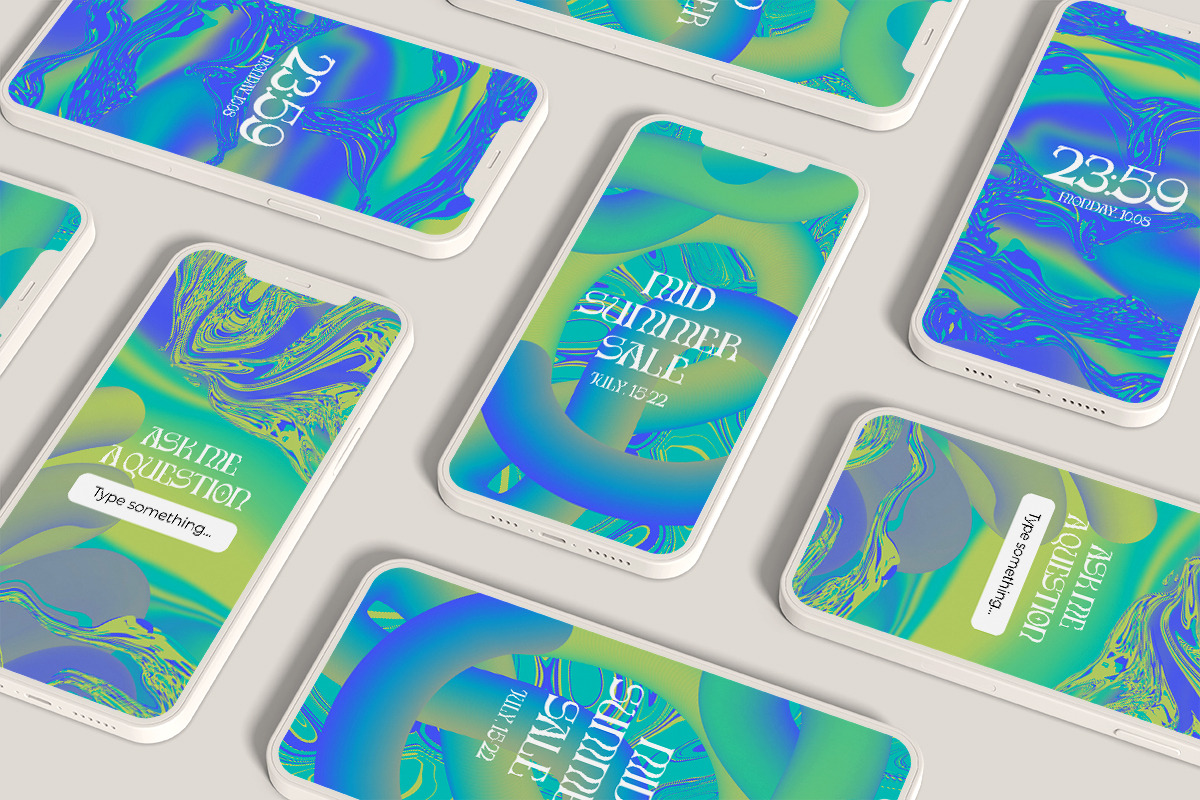 Lime Acid Gradients & Objects, a Texture Graphic by Julie&Taily (Photo 15 of 21)