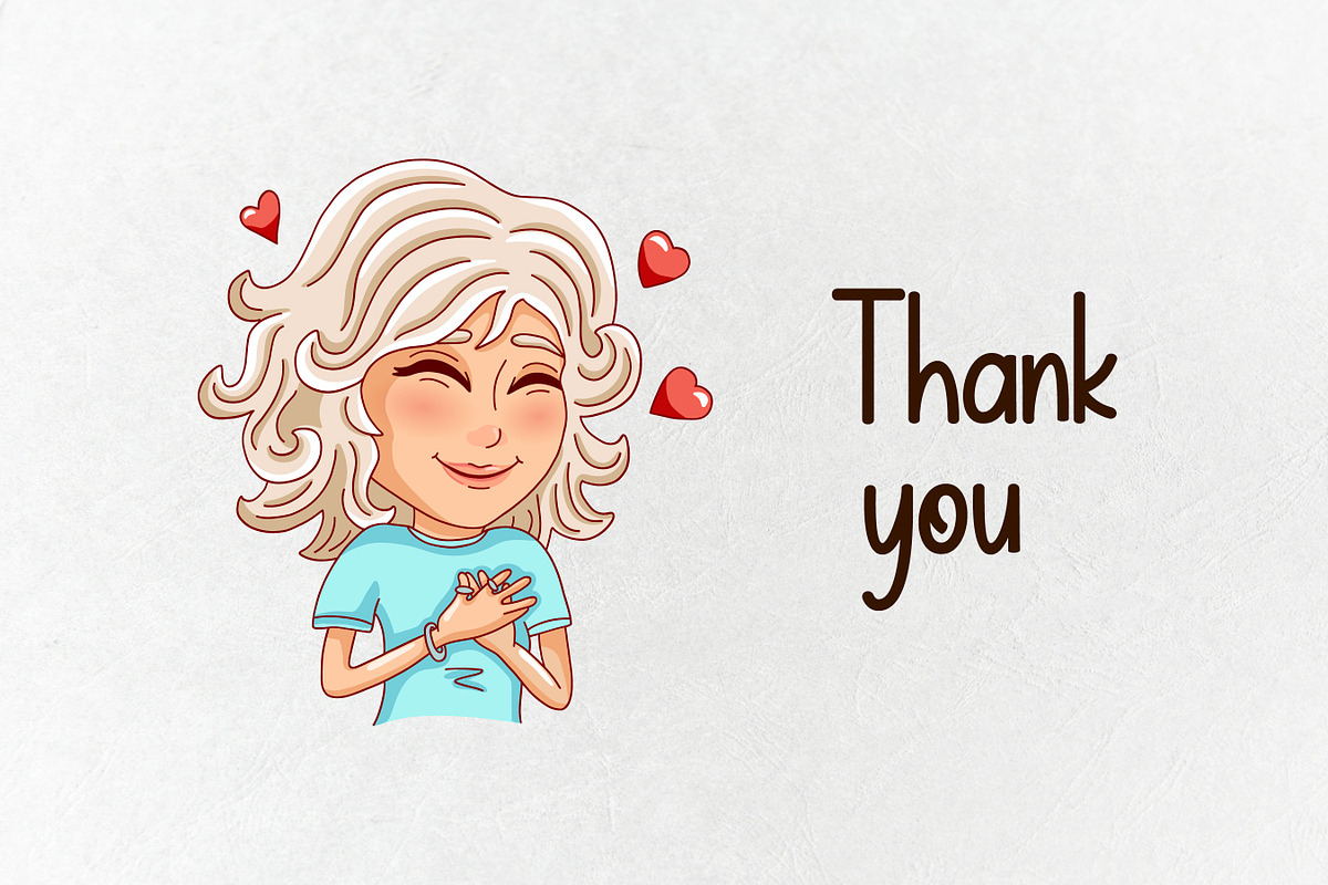 Blond girl  emotions. Avatar. Vector, a Person Illustration by VaraNa Art (Photo 7 of 7)