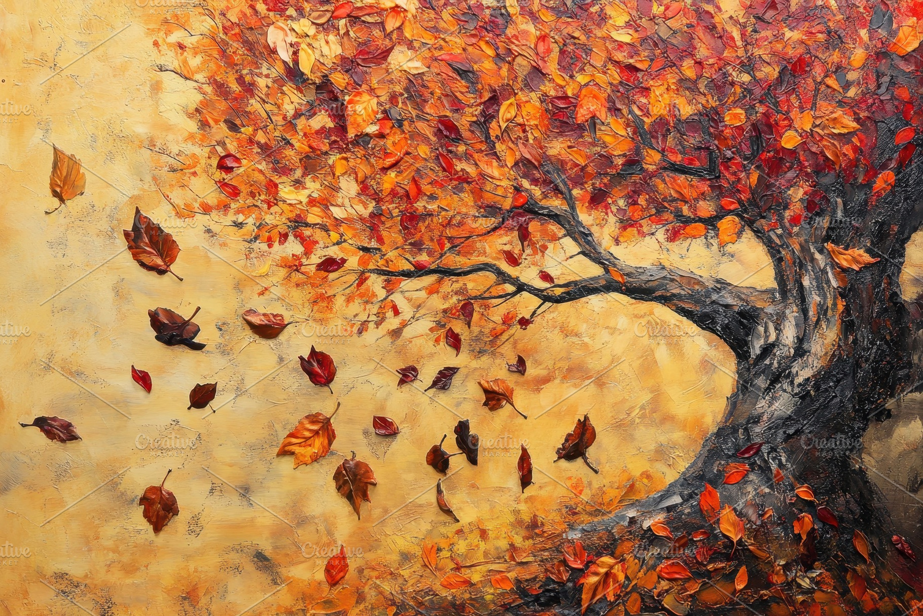 Vibrant autumn leaves cascade from a, a Photo by Iftikhar Alam