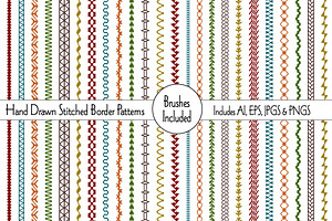 Hand Drawn Stitched Border Patterns