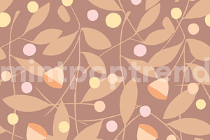 Tea Leaves Seamless Pattern