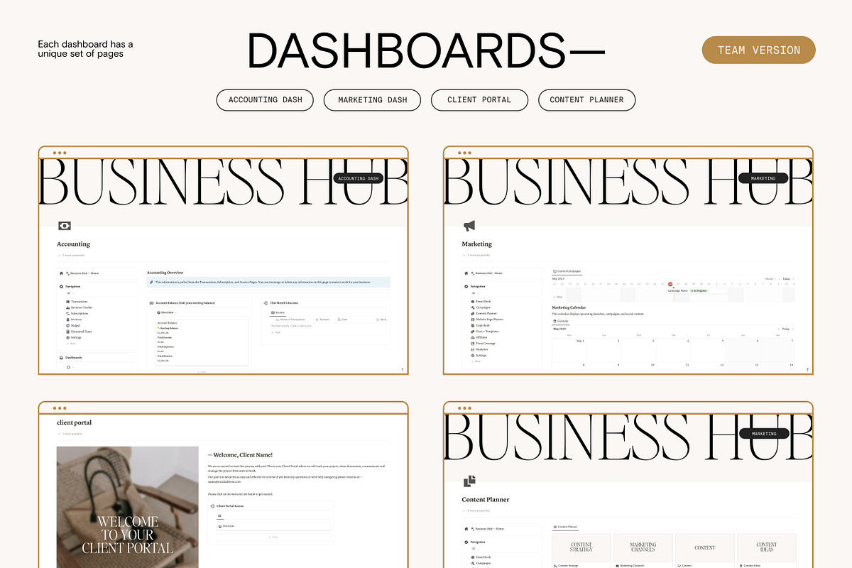 All-in-One Notion Biz Hub - Team, a Templates & Theme by 89 Golden Blvd (Photo 5 of 6)