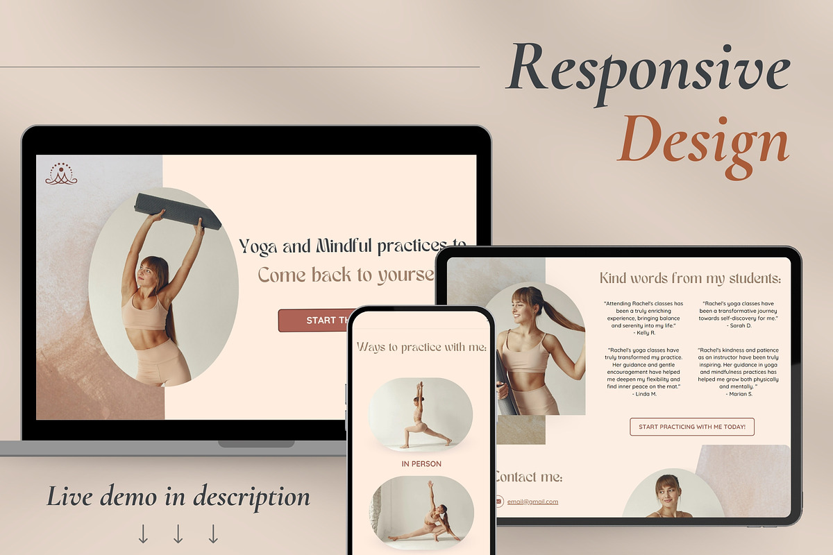 Lumina Website Template for Canva, a Landing Page Template by Unalome Design Studio (Photo 5 of 5)