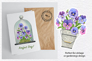 Pansy Watercolor Hand drawn set, a Decorative Illustration by KathrineWatercolor (Thumbnail 7 of 9)