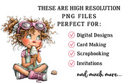 Whimsical Summer Beach Girl Clipart, an Illustration by OK Design (Thumbnail 4 of 6)