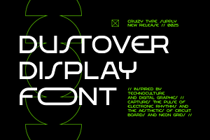 DUSTOVER - Futuristic Display Font, a Sans Serif Font by Cruizy & Co