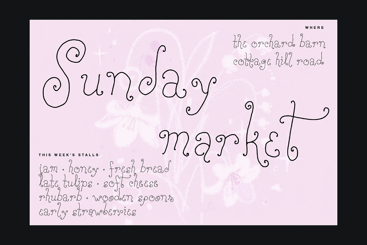 Honeylark Whimsical Curly Font, a Handwritten Font by PeachCreme (Photo 1 of 13)