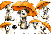 Dogs with Umbrellas Clipart Bundle, an Animal Illustration by Design Scotch (Thumbnail 1 of 10)