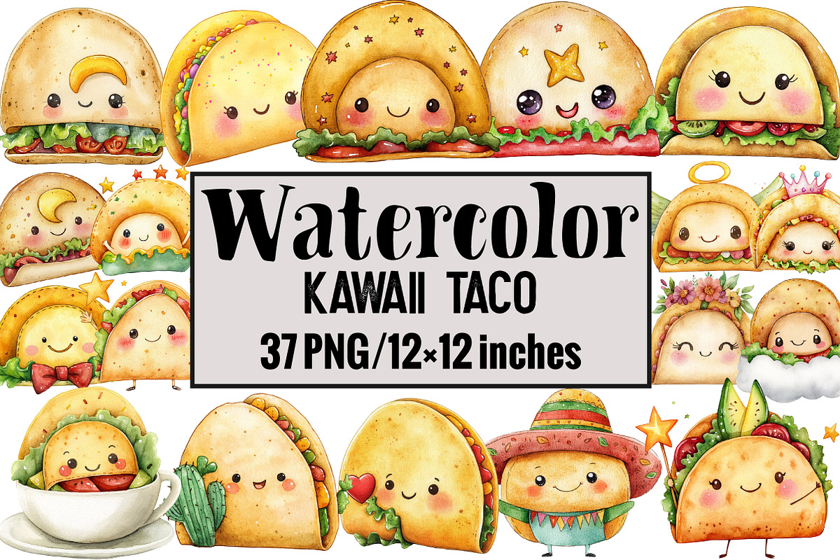 Kawaii Taco, an Illustration by Design Market (Photo 1 of 3)