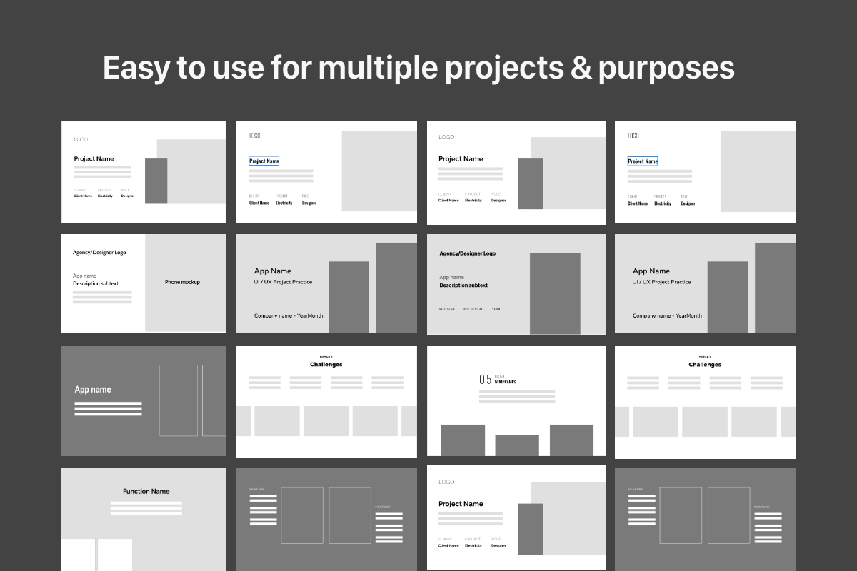 UI UX Design Portfolio Wireframe, a Wireframe Template by RedRiver Studio (Photo 5 of 6)