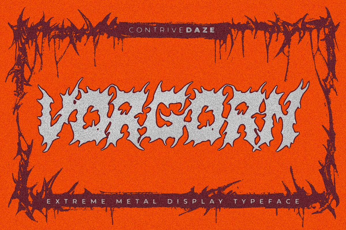 VARGORN Metal Display Typeface, a Blackletter Font by CONTRIVEDAZE (Photo 1 of 5)