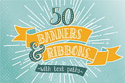 Hand Drawn Banners & Ribbons Bundle, an Object Graphic by The Pen and Brush (Thumbnail 1 of 4)