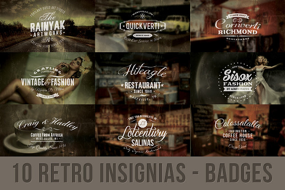 10 Retro Insignias - Badges preview 6