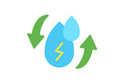 Hydro Power Flat Icon, a Duotone Icon by Pexelpy (Thumbnail 1 of 2)