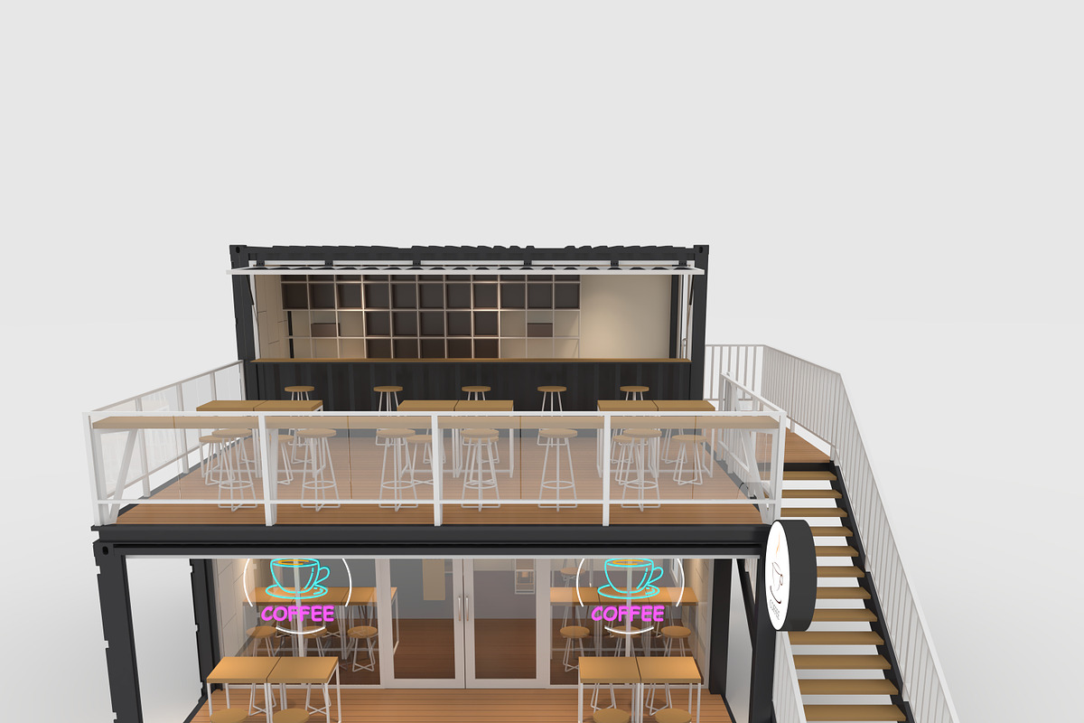 3D Model Container Cafe 7, an Architecture 3D Model by SR 3D Visual (Photo 8 of 24)