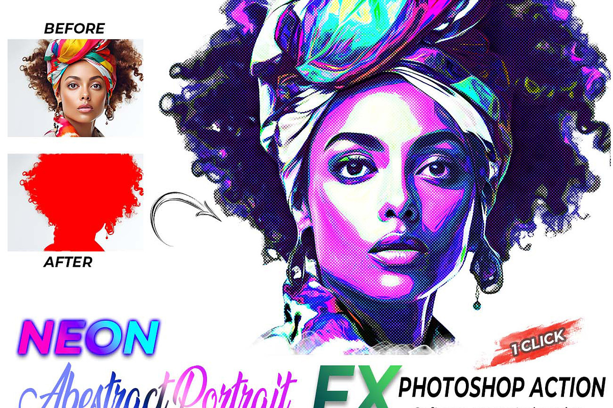 Neon Abstract Portrait FX, an Action Add-On by Studio Retouch (Photo 1 of 13)